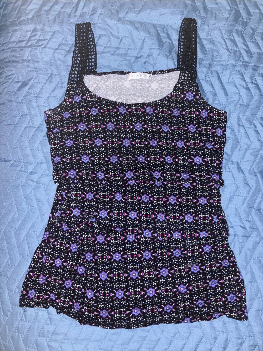 4/$20 Ricki's Floral Layered Sleeveless Tank Top